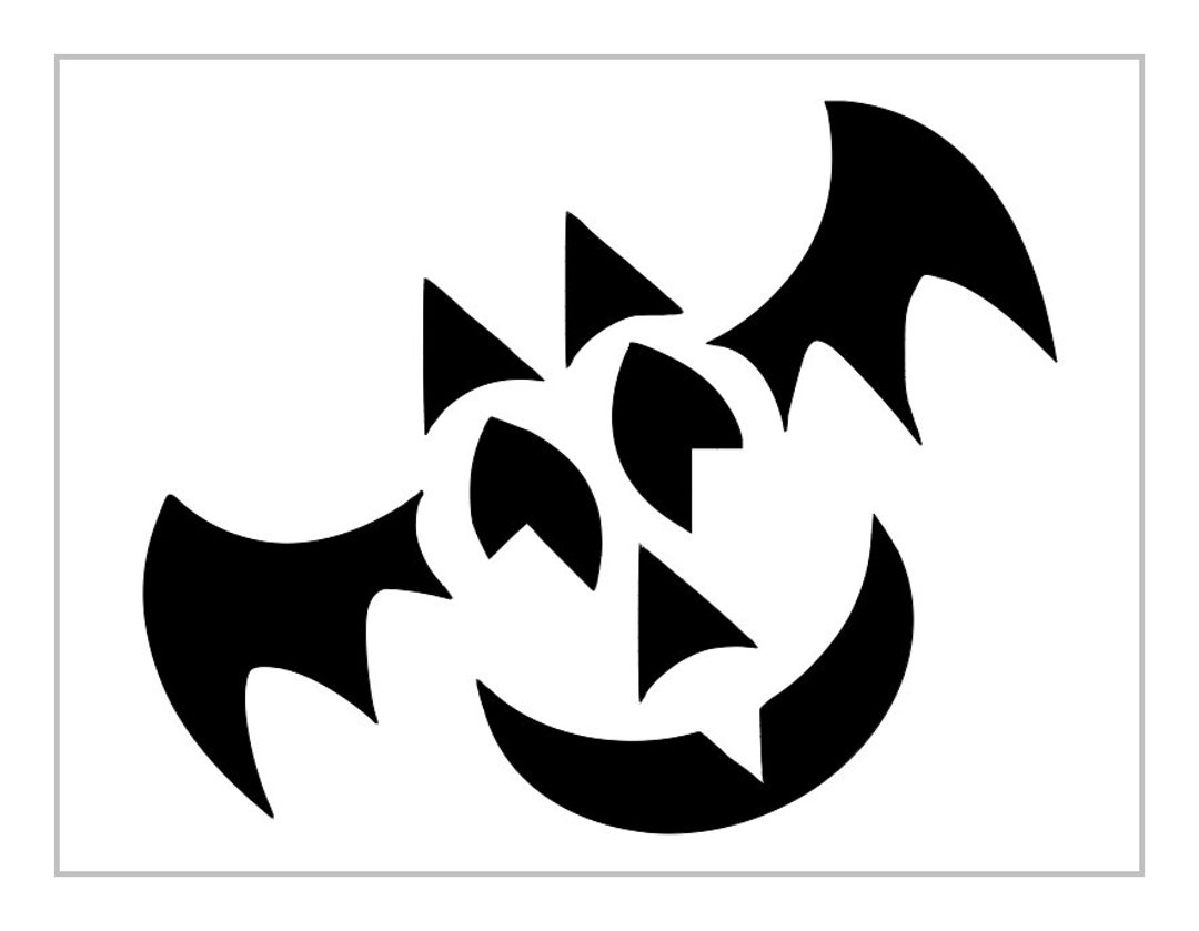 Happy Bat Stencil Halloween Pumpkin Carving 8.5 X - Etsy
