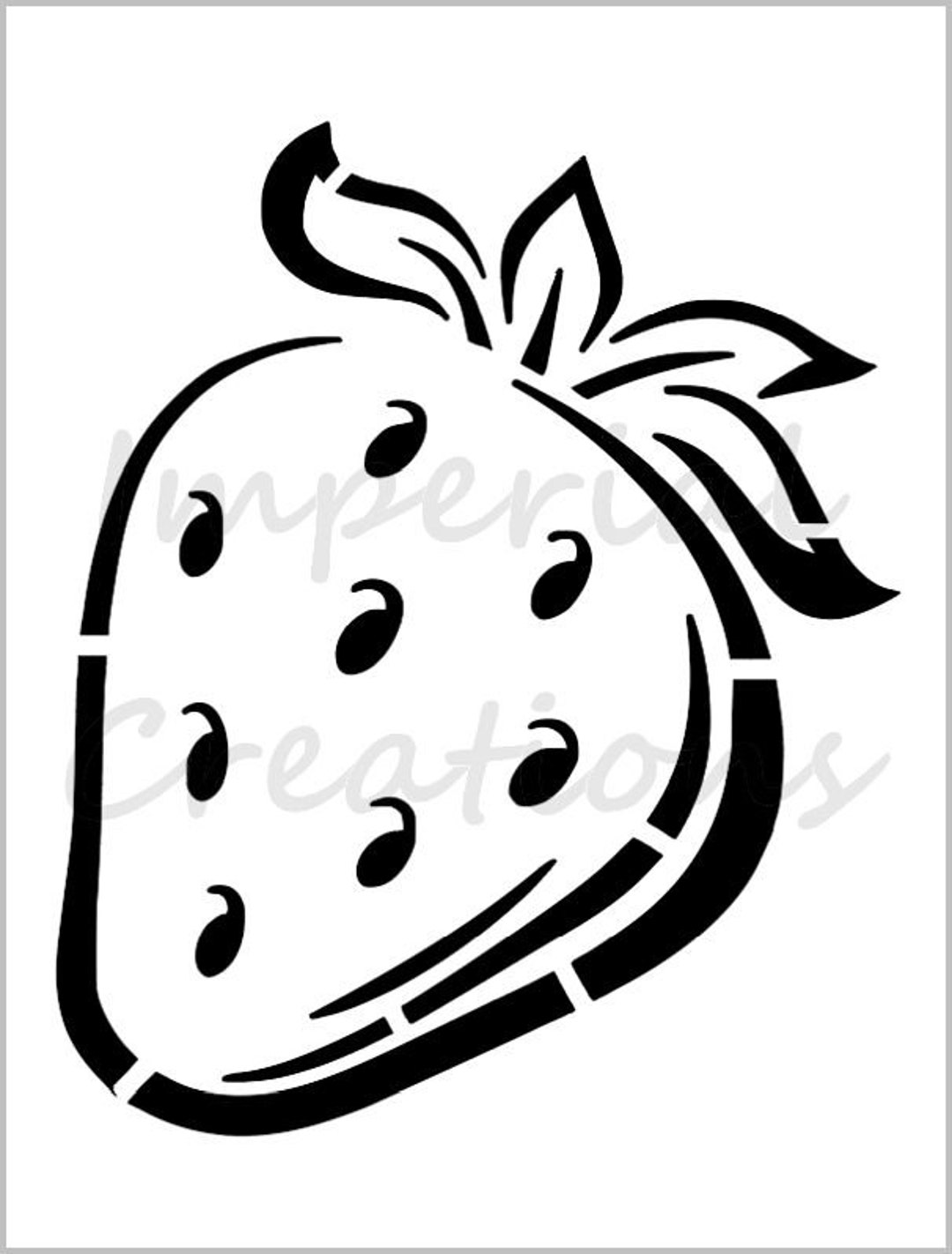 Strawberry Stencil Fruit Outline Kitchen Design 8.5 X - Etsy