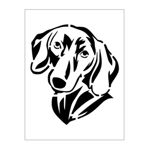 Dachshund Stencil Doxie Dog Breed Face Head Reusable Sheet S665