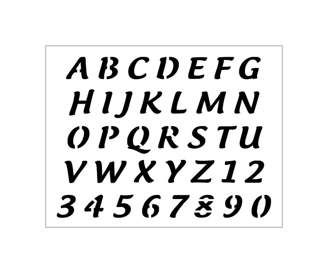 ANDRE GEM Alphabet Stencil 1 Inch Fancy Italic Font Letters Uppercase ...