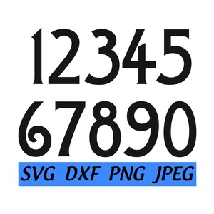 Art Deco Numbers SVG Bundle, Fantazyjny adres czcionki Telefon Urodziny Vintage Cyfrowe pobieranie, Natychmiastowe pobieranie, Plik do cięcia, Pliki Svg Dxf Png Jpeg