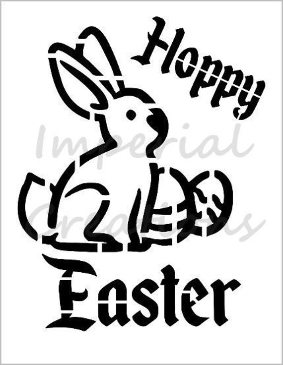 Easter Bunnies Rabbits Reusable Paint Stencil Bunny Stencil 