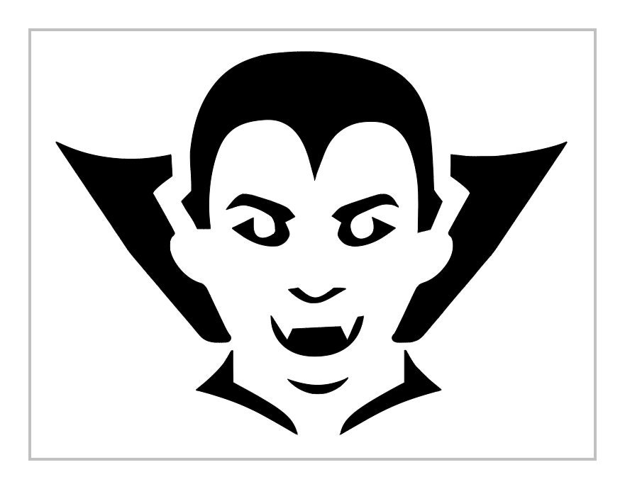 Vampire Dracula Stencil Halloween Pumpkin Carving Etsy Ireland