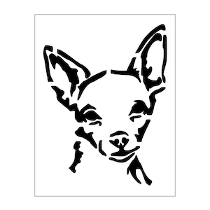 Chihuahua Stencil Dog Breed Face Head Reusable Plastic Sheet S146