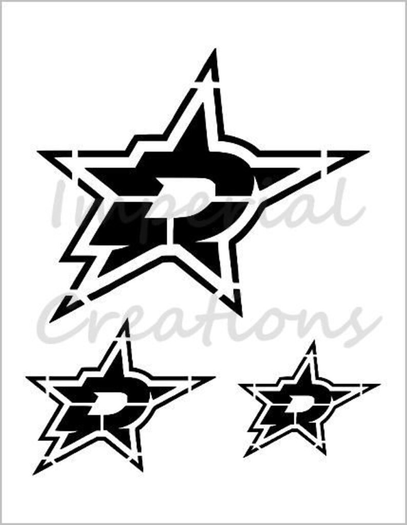 DALLAS STARS 3 Sizes Hockey Team 8.5 x 11 Stencil Plastic Sheet NEW S316