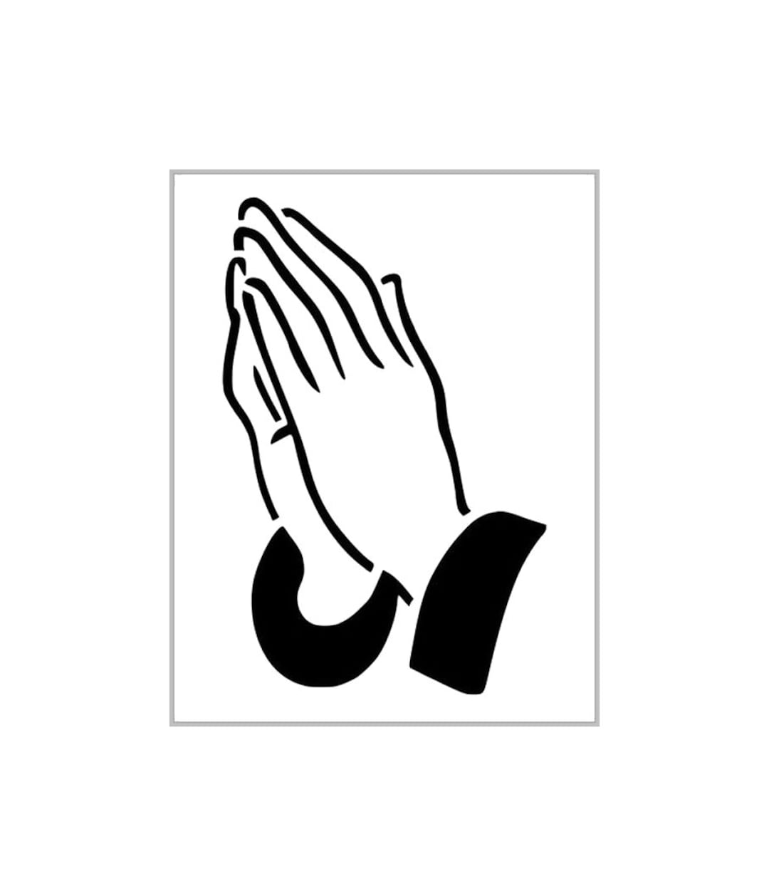 PRAYING HANDS Stencil Prayer Religious Church Reusable Plastic Sheet