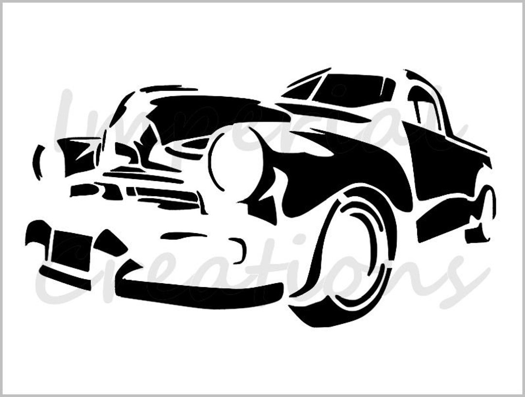 Classic 50’s Car 1 Stencil Hot Rod Silhouette 8.5 X - Etsy