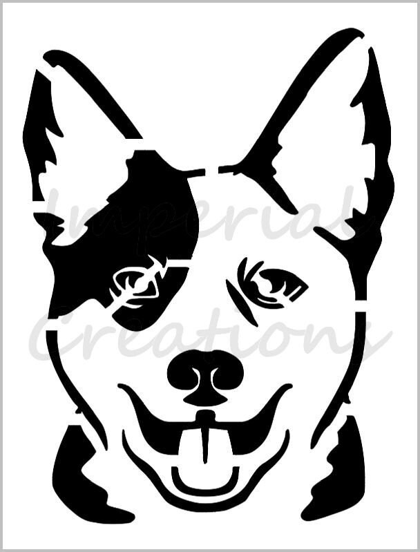 Blue Heeler Stencil Dog Breed Face Reusable Sheet S604 Etsy Blue Heeler Stencil Dog Breed Face Reusable Sheet S604 Etsy