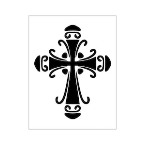 CROSS Stencil Religious Fancy Detailed Reusable Plastic Sheet S28