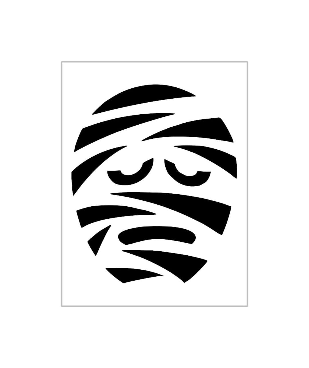 Mummy Face Stencil Halloween Pumpkin Carving Reusable Sheet S751 - Etsy Sweden