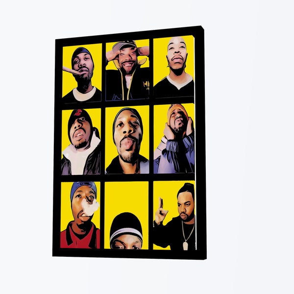 Wu Tang Clan Art, Wu Tang Clan Poster, Hip Hop Merch, Canvas Wall Art, Home Wall Decor, Framed Poster