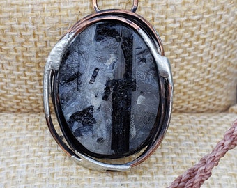 Tourmaline Quartz Druzy Pendant