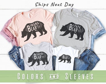Papa Bear Head Short-Sleeve Tshirt Baby Girls