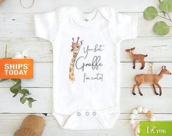 Custom Onesie Baby Gifts Baby Clothes I LOVE YOU MORE Baby Onesie \u00ae Animal Onesie Cute Onesie Giraffe Baby Shower Gifts Bodysuits.