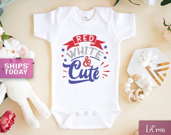 Red White and Cute Embroidered Bodysuit or TShirt