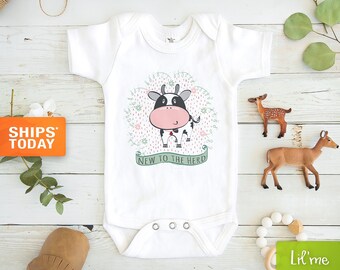 cow print onesie baby