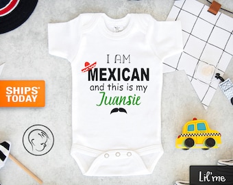 Mexirican Baby Bodysuit Embroidered* Mexico /& Puerto Rico Flag