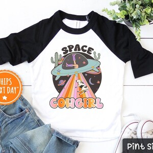 Space Cowgirl Toddler Shirt - Girls Retro Country Tee - Hipster Farm Girls Shirt