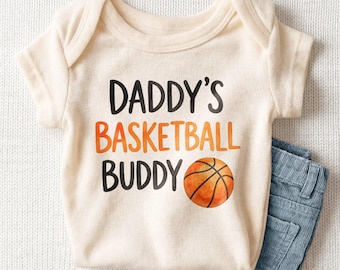 Daddy's Basketball Buddy Baby Onesie - Cute Basketball Dad and Baby Bodysuit