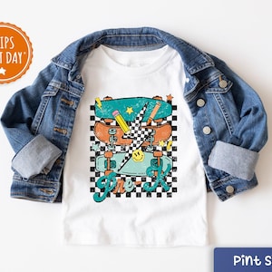 Rolling Into Pre-K Shirt  - Retro Back To School Toddler Shirt - Cute Boys First Day Of School Baseball Tee - Pre-K Gift