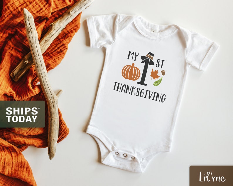 First Thanksgiving Baby Onesie® Cute Fall Onesie® Turkey | Etsy