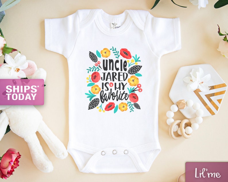 Uncle Baby Girl Onesie® Personalized Uncle Is My Favorite Etsy