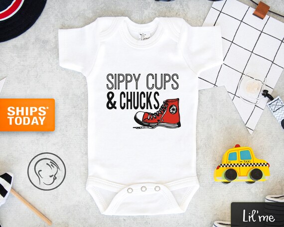 Sippy Cups \u0026 Chucks Baby Onesie 