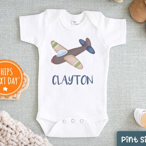 Personalized Baby Boy Onesie® - Airplane Personalized Name Onesie® - Custom Baby Boy Name Onesie® - Boy Coming Home Outfit