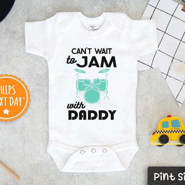 Jam With Daddy Baby Onesie® - Rock Baby Onesie®- Band Member Baby Onesie® - Music Baby Onesie® - Future Rockstar Musician