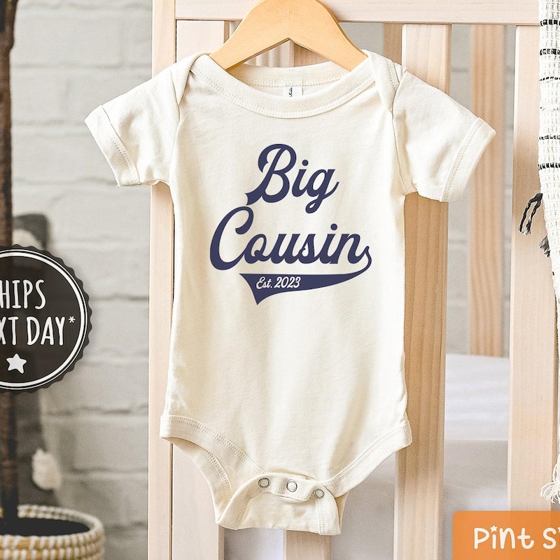 "Promoted To Big Cousin" Baby Onesie - Funny Newborn Bodysuit Gift For Cousin Announcement