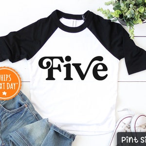 Fifth Birthday Toddler Shirt Retro Five Boy Kids Shirt 5th Birthday Gift image 3