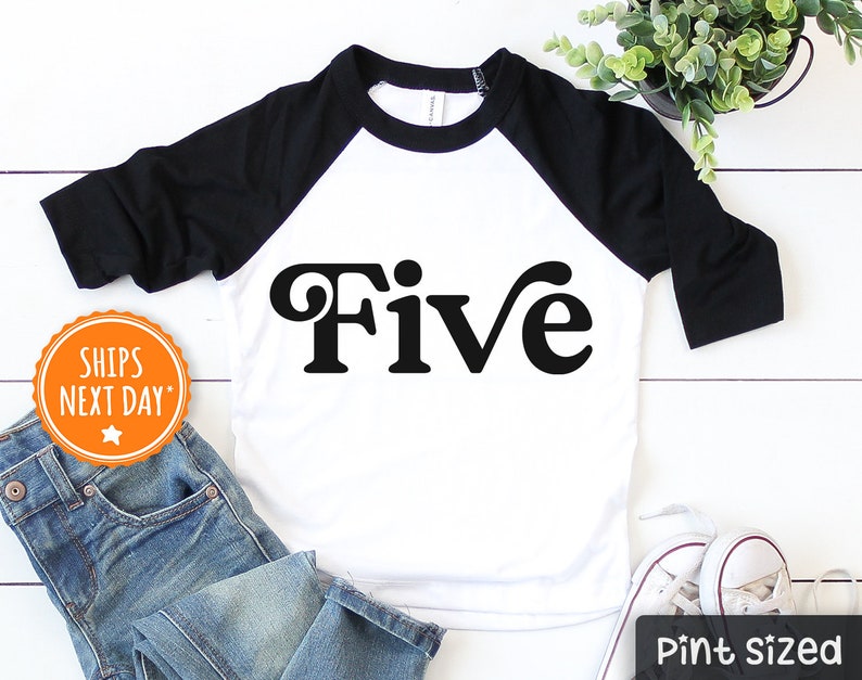 Fifth Birthday Toddler Shirt Retro Five Boy Kids Shirt 5th Birthday Gift image 3