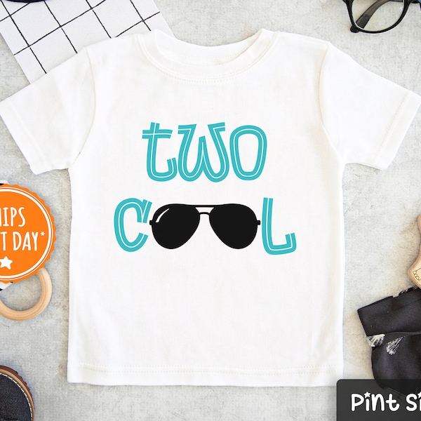 Two Cool Shirt- Funny Second Birthday Shirt - Cute Two Birthday Shirt- 2nd Birthday Hipster Shirt