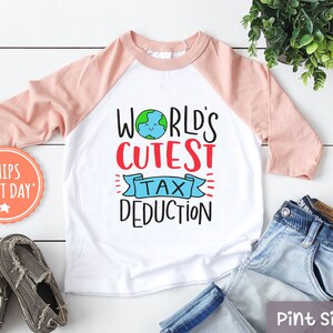 World's Cutest Tax Deduction Onesie® Pregnancy Announcement Onesie® Funny Baby Onesie® Pregnancy Reveal Onesie® Baby Shower Gift image 5