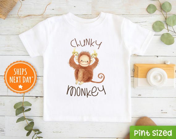 Funny Monkey Kids Raglan - Chunky Monkey Toddler Shirt®- Funny Animal Shirt- Cute Kids Unisex Shirts