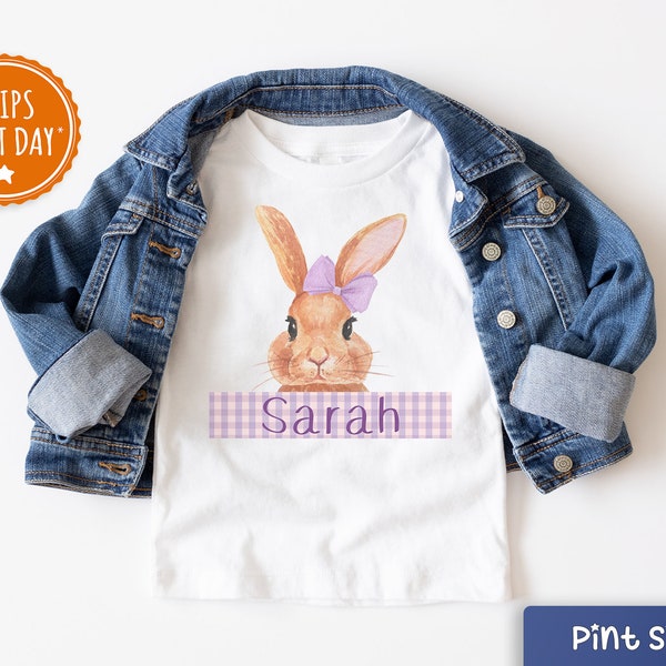 Personalized Easter Girl Kids Shirt - Peter Rabbit Girl Baseball Tee - Cute Girls Easter Bunny Gift