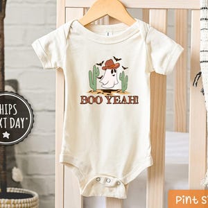 Boo Yeah Ghost Kids Shirt - Cute Natural Toddler Tee - Retro Halloween ...