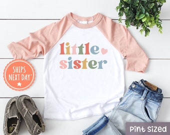 Little Sister Shirt - Little Sister Retro Toddler Shirt- Retro Little Sister Kids Shirt