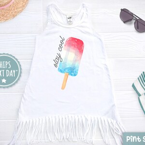 Stay Cool Girls Fringe Dress - Boho Girls Clothes - Cute Popsicle Bathingsuit Cover Up