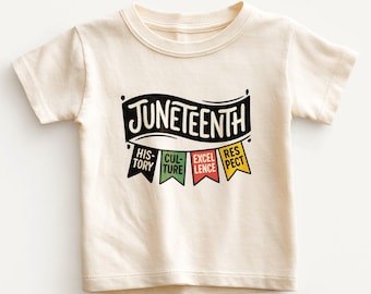 Juneteenth History Culture Excellence Respect Kids Shirt - Black History Freedom Day Toddler Tee