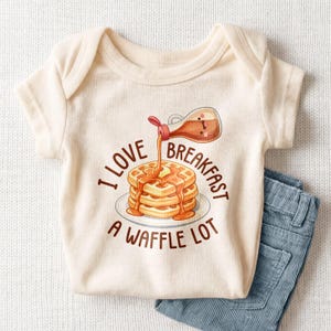 I Love Breakfast A Waffle Lot Kids Shirt - Funny Waffle Pun Toddler Tee image 4