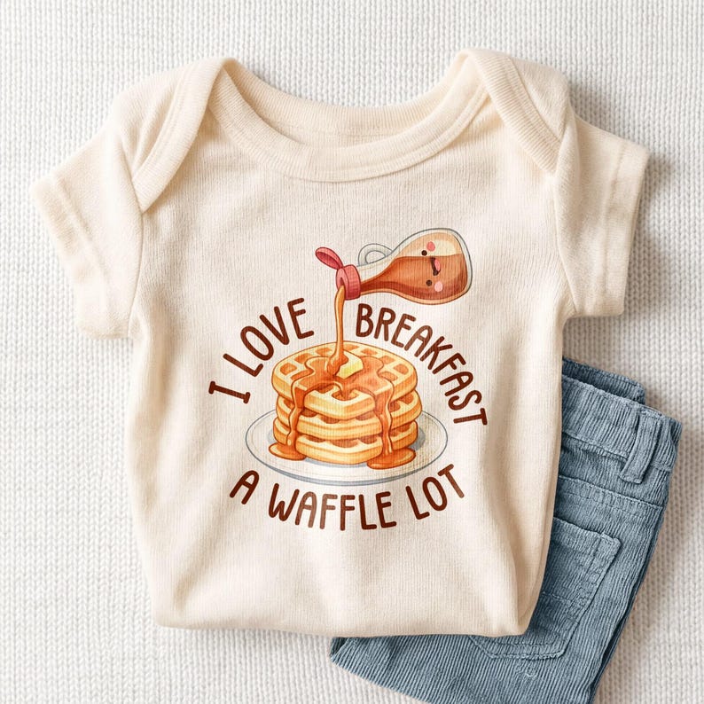 I Love Breakfast A Waffle Lot Kids Shirt - Funny Waffle Pun Toddler Tee image 4