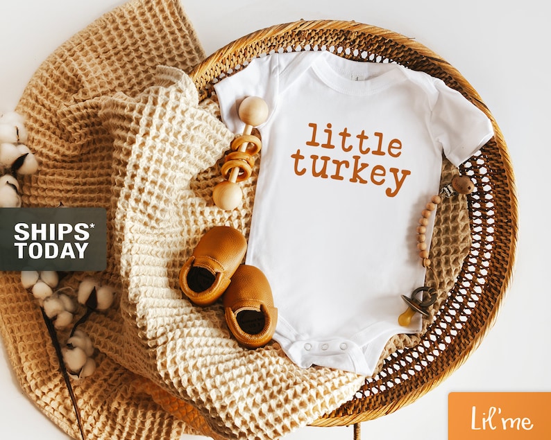 Little Turkey Baby Onesie&reg; Fall Baby Onesie&reg;s Cute Fall image 0