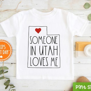 Someone In Utah Loves Me Shirt - Utah Kids Shirt -  Loved Toddler Shirt - Long Distance Kids Gift - State Baseball Tee
