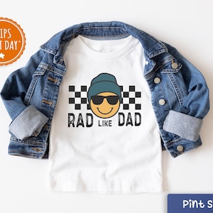 Rad Like Dad Toddler Shirt - Retro Father&#39;s Day Kids Tee - Cute Father&#39;s Day Gift