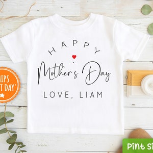 Personalized Mother's Day Kids Shirt- Cute Mother's Day Toddler Tee