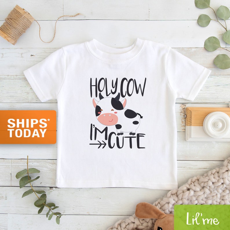Cow Toddler Shirt Holy Cow Shirt Farm Kids Shirt Cute Etsy