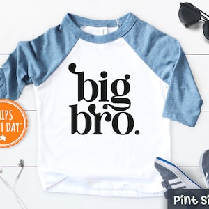 Big Bro Kids Shirt - Cute Big Brother Toddler Shirt - Retro Big Brother Baseball Tee - Vintage Big Bro Gift