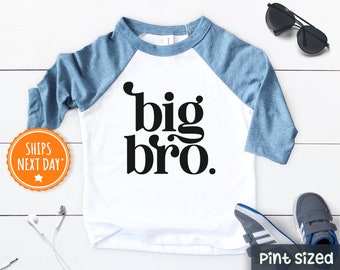 Big Bro Kids Shirt - Cute Big Brother Toddler Shirt - Retro Big Brother Baseball Tee - Vintage Big Bro Gift