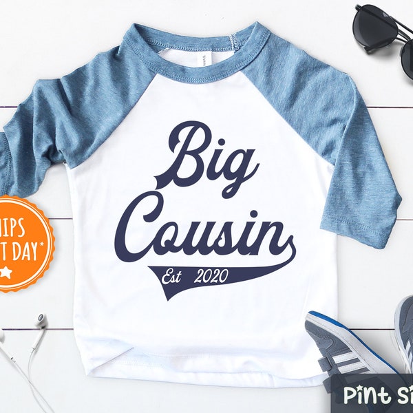 Big Cousin Boys Shirt - Big Cousin Kids Tee - New Big Cousin Shirt - Cute Big Cousin Raglan - Personalized Announcement